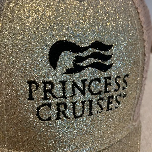 Princess Cruises Gold Glitter trucker Mesh Snap Cap - Picture 2 of 5